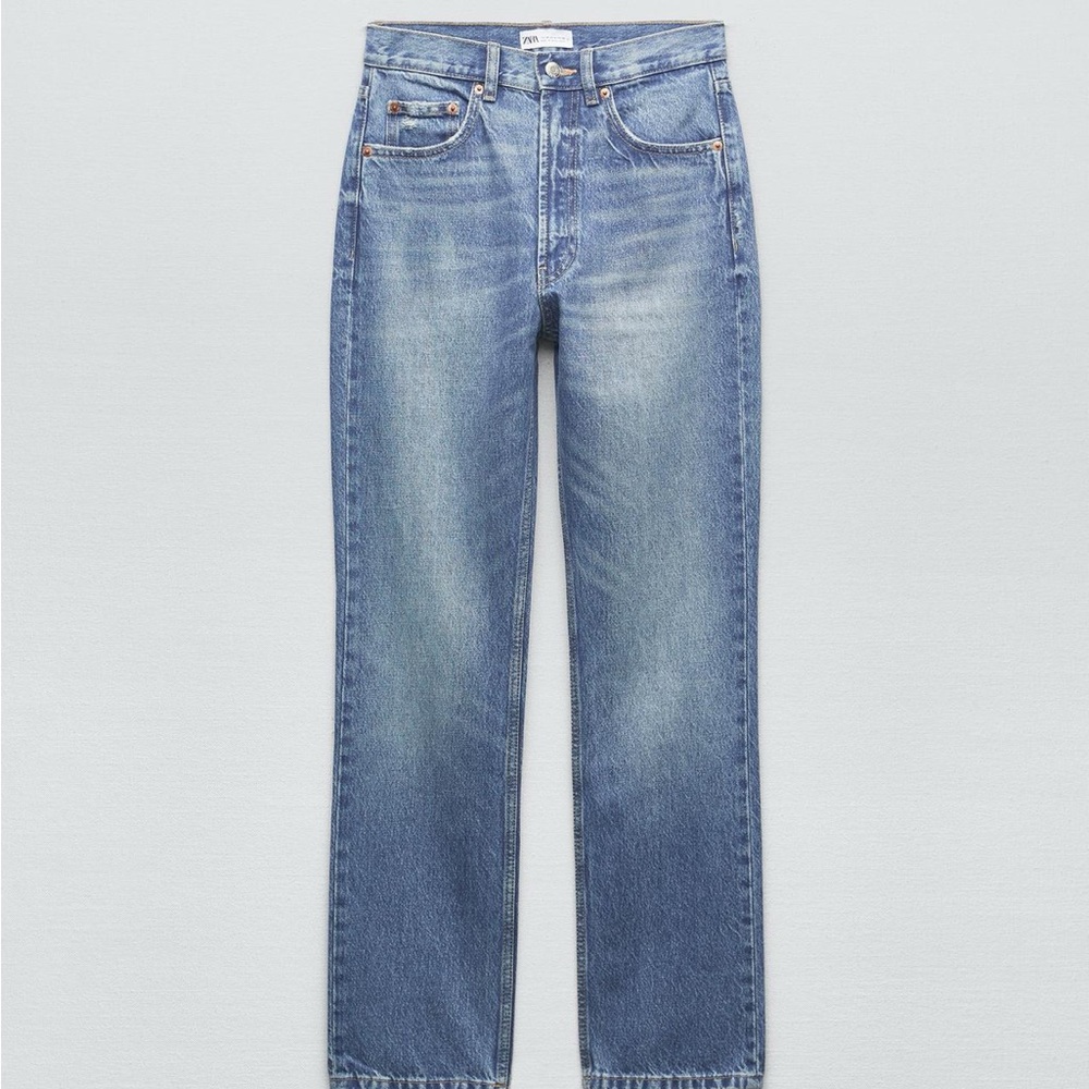 Zara Light Blue Straight Jeans